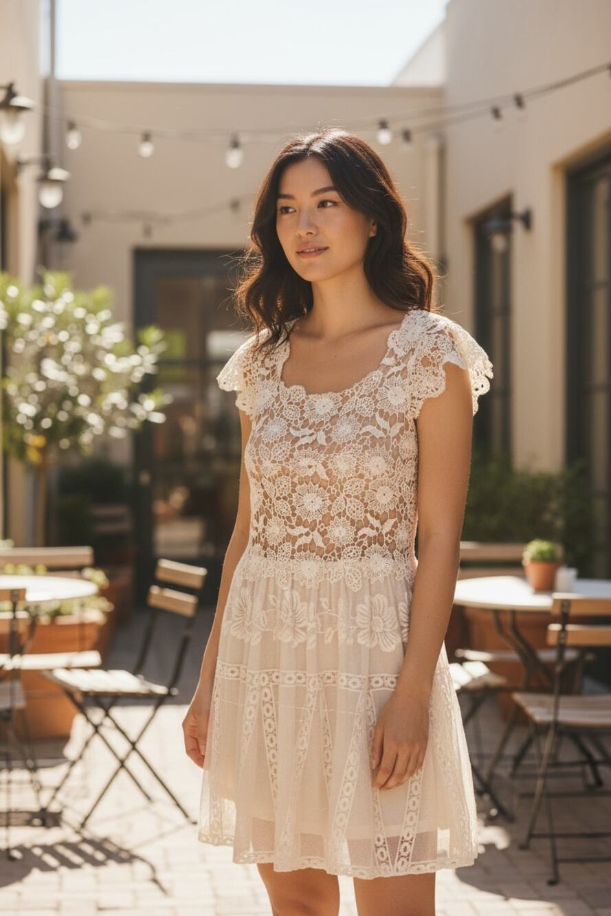 NWT Alberta Ferretti Lace Floral Dress White Embroidered Mesh Midi Size 2 (IT 38